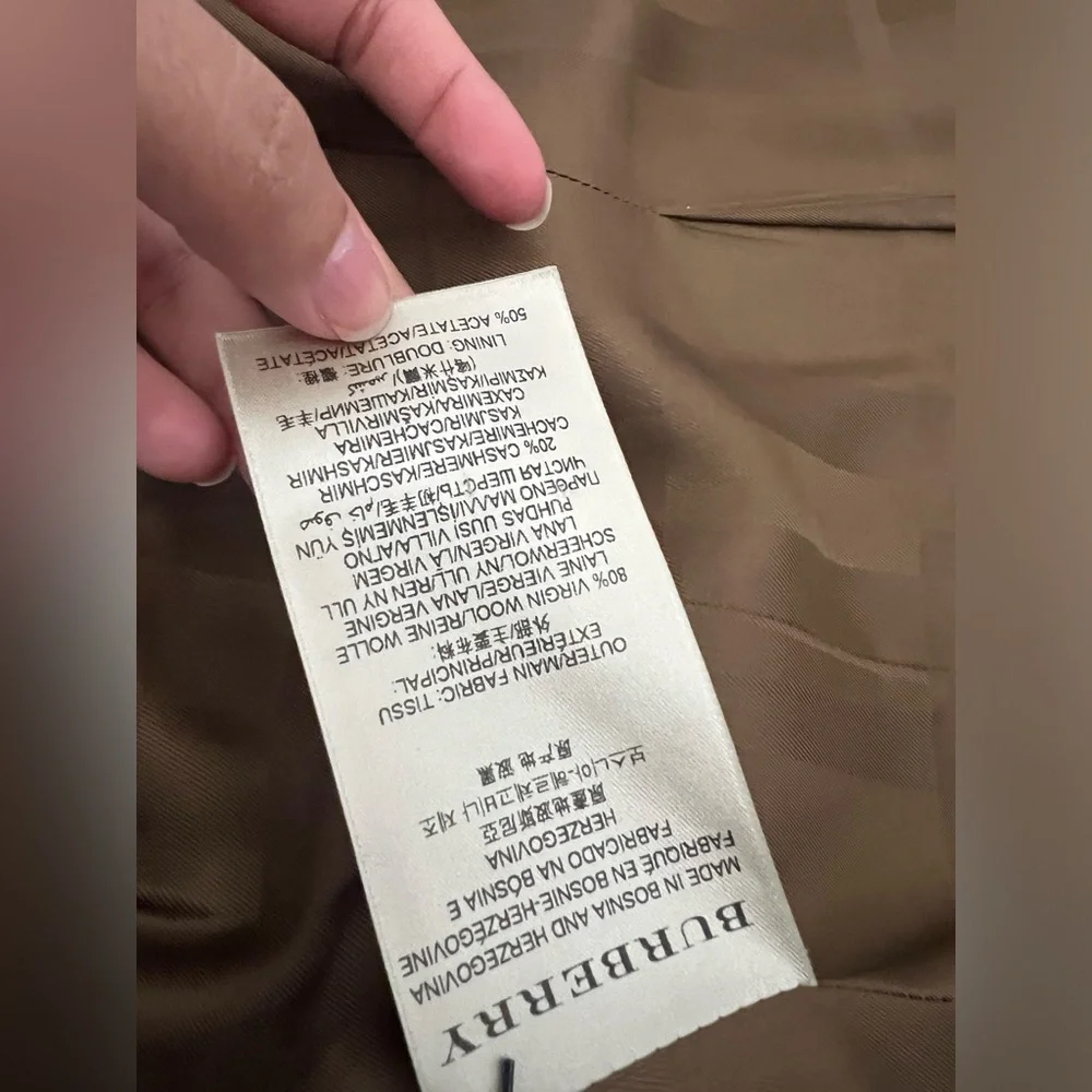 Burberry Brown Wool Cashmere Coat Caban USA 12 - Picture 7 of 16